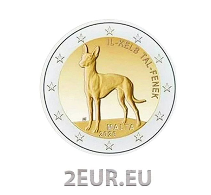 Malta 2 Euro UNC 2026 - Der Pharaonenhund