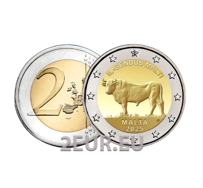 Malta 2 Euro UNC 2025 – Maltesischer Stier