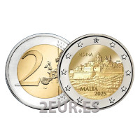 Malta 2 Euro UNC 2025 – Historische Stadt Mdina