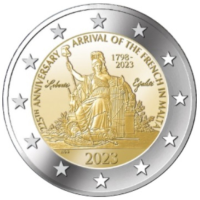 Malta 2 Euro UNC 2023 – 225. Jahrestag der Ankunft der Franzosen in Malta – Napoleon Bonaparte