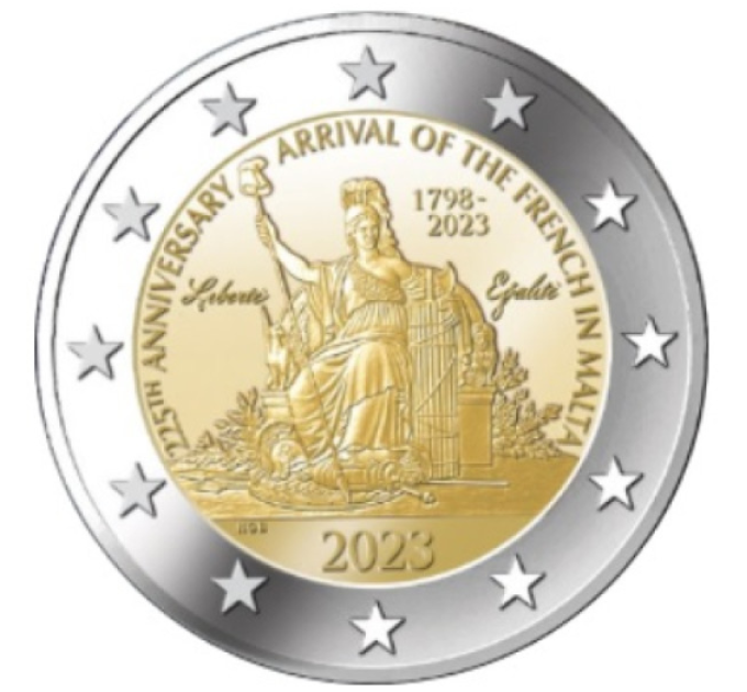 Malta 2 Euro UNC 2023 – 225. Jahrestag der Ankunft der Franzosen in Malta – Napoleon Bonaparte