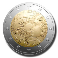 Malta 2 Euro UNC 2023 – 550. Jahrestag der Geburt von Nikolaus Kopernikus