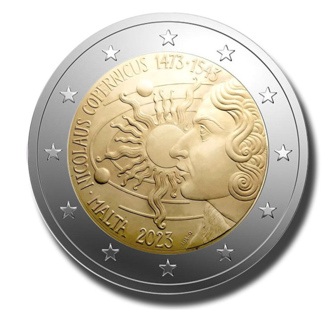 Malta 2 Euro UNC 2023 – 550. Jahrestag der Geburt von Nikolaus Kopernikus