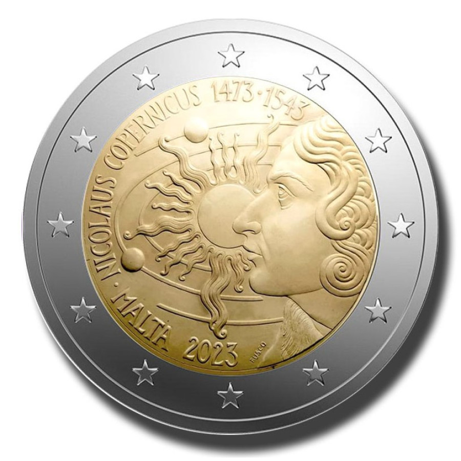 Malta 2 Euro UNC 2023 – 550. Jahrestag der Geburt von Nikolaus Kopernikus
