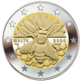 Malta 2 Euro UNC 2024 – Maltesische Honigbiene