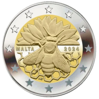 Malta 2 Euro UNC 2024 – Maltesische Honigbiene