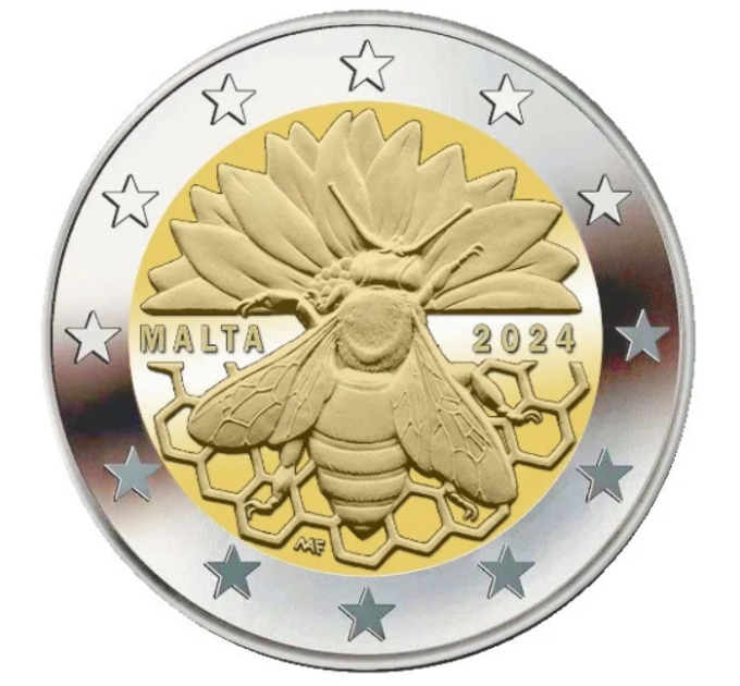 Malta 2 Euro UNC 2024 – Maltesische Honigbiene