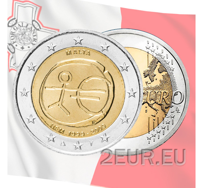 Malta 2 Euro UNC 2009 - 10 Jahre Euro