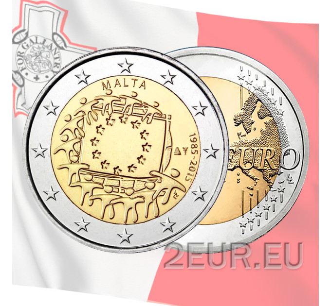 Malta 2 Euro UNC 2015 - 30. Jahrestag der EU-Flagge