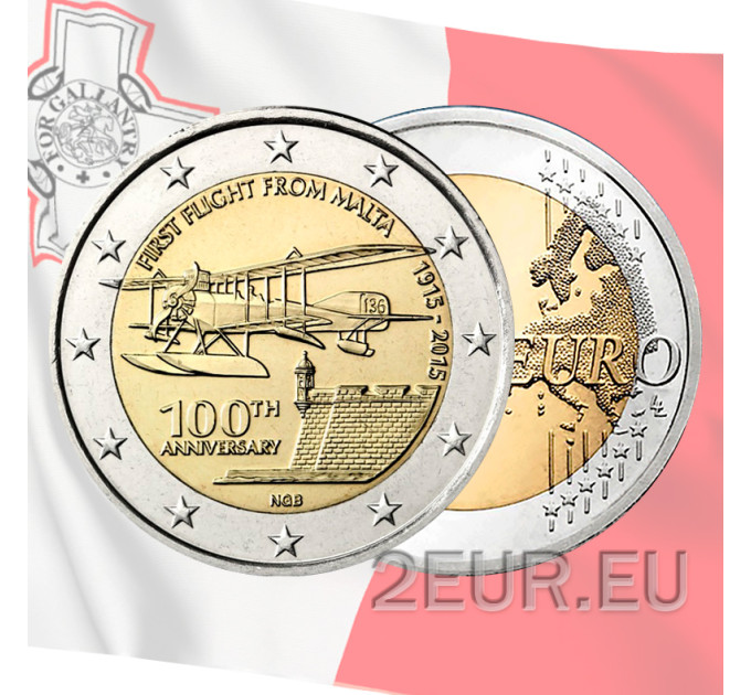 Malta 2 Euro UNC 2015 - 100 Jahre Erstflug