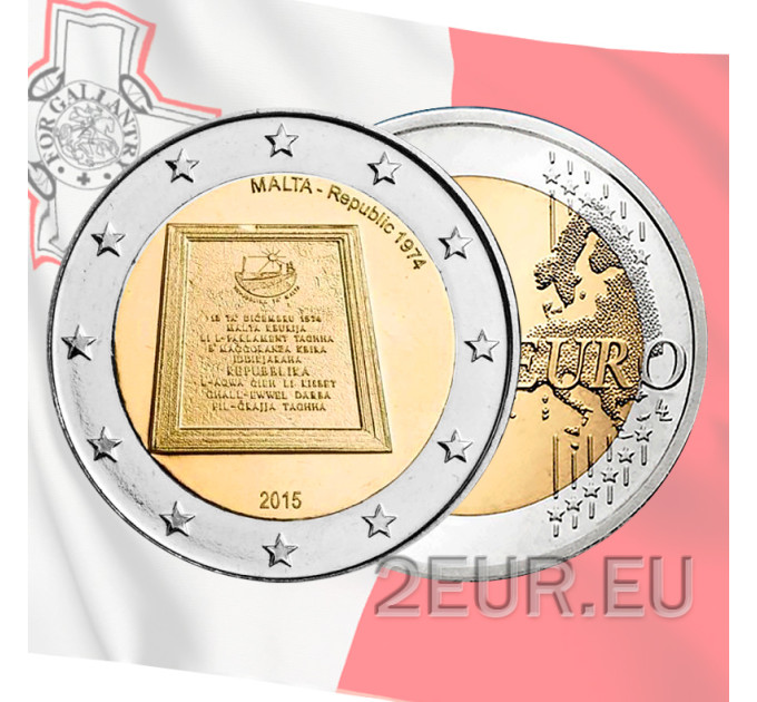 Malta 2 Euro UNC 2015 - Republik 1974