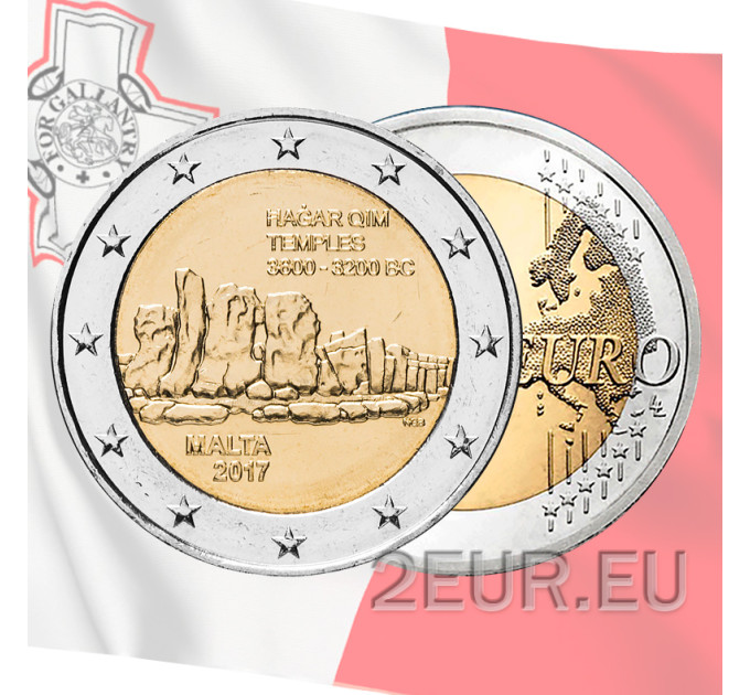 Malta 2 Euro UNC 2017 - Hagar Qim Tempel