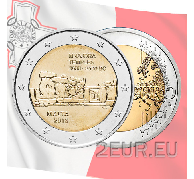 Malta 2 Euro UNC 2018 - Mnajdra Tempel