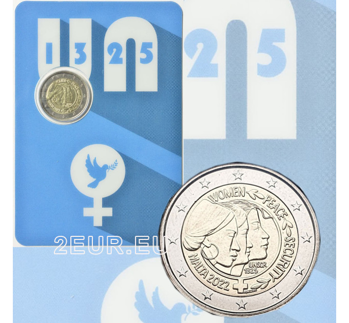  Malta 2 Euro BU 2022 – Resolution des Sicherheitsrats der Vereinten Nationen zu Frieden und Sicherheit von Frauen