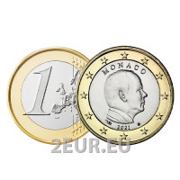 Monaco 1 Euro UNC 2021 - Fürst Albert II