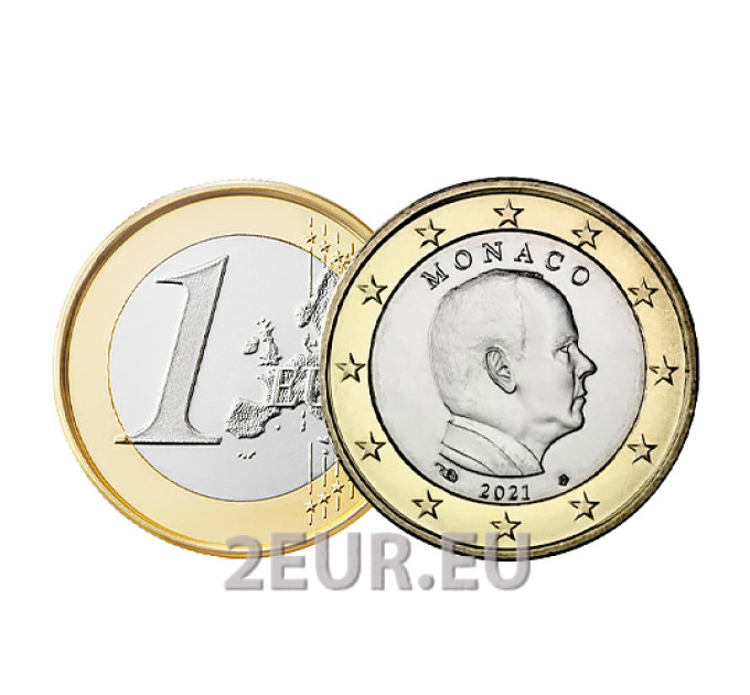 Monaco 1 Euro UNC 2021 - Fürst Albert II