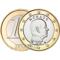 Monaco 1 Euro UNC 2019 - Fürst Albert II