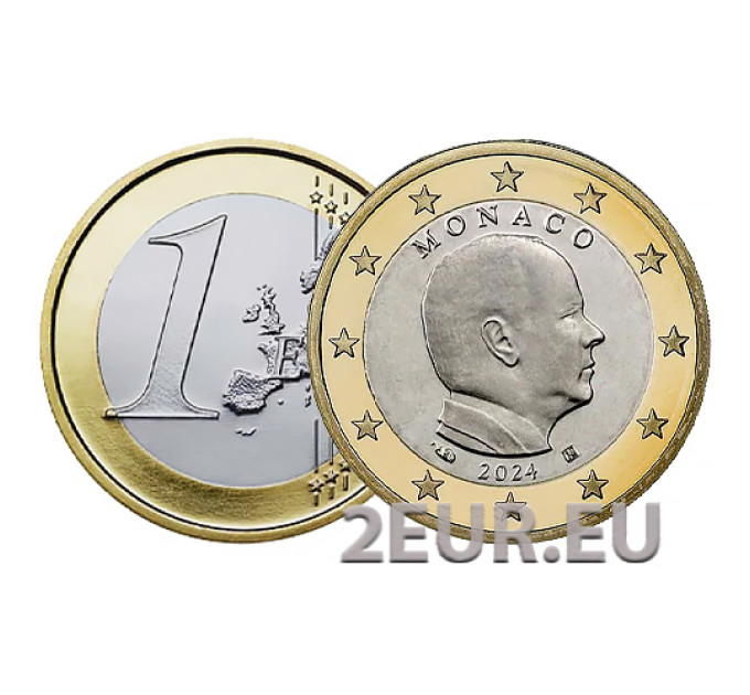 Monaco 1 Euro UNC 2024 - Fürst Albert II