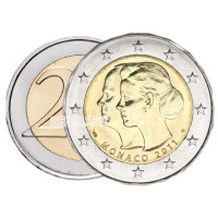 Monaco 2 Euro UNC 2011 - Hochzeit von Prinz Albert II und Charlene
