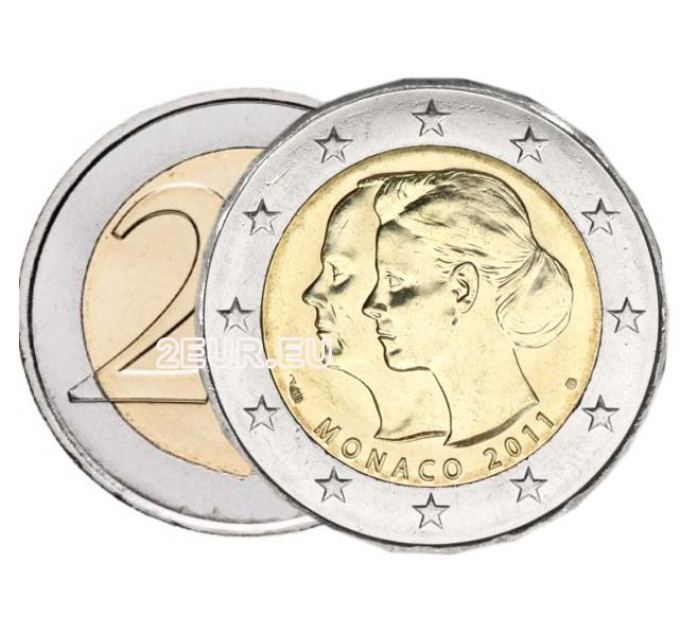 Monaco 2 Euro UNC 2011 - Hochzeit von Prinz Albert II und Charlene