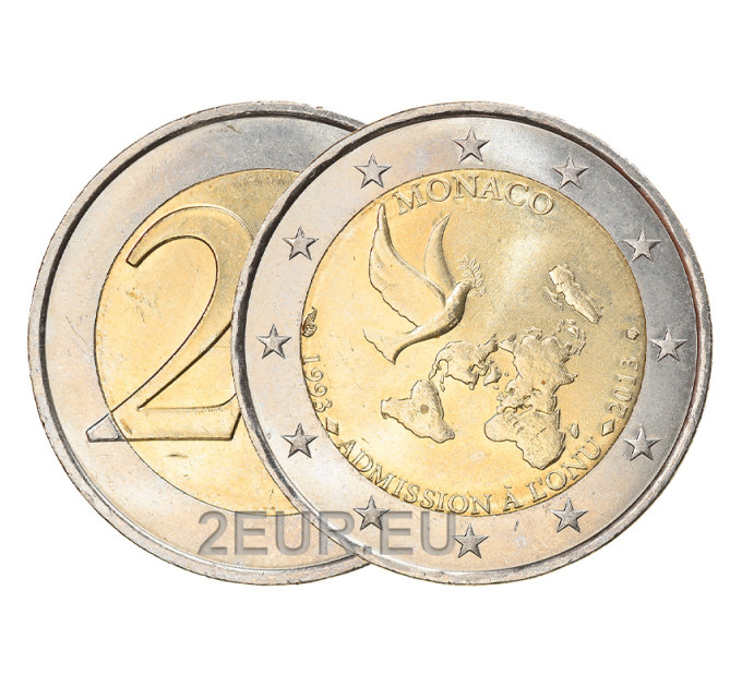 Monaco 2 Euro UNC 2013 - 20. Jahrestag der UN-Mitgliedschaft