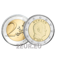 Monaco 2 Euro UNC 2020 - Fürst Albert II
