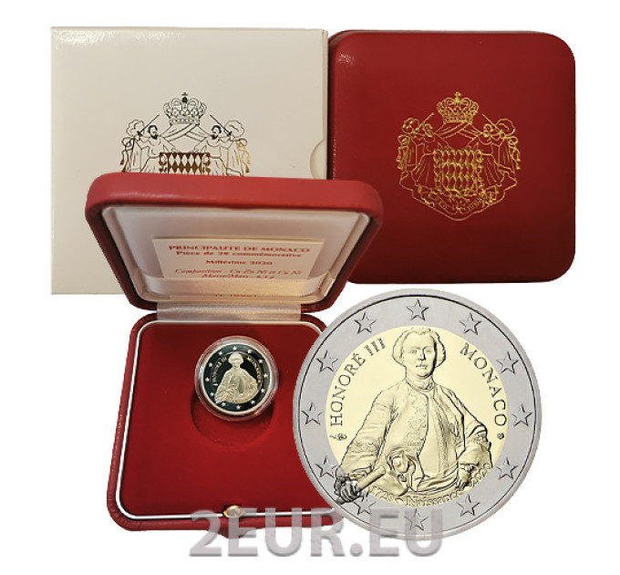 Monaco 2 Euro PP 2020 - 300. Jahrestag der Geburt von Prinz Honoré III