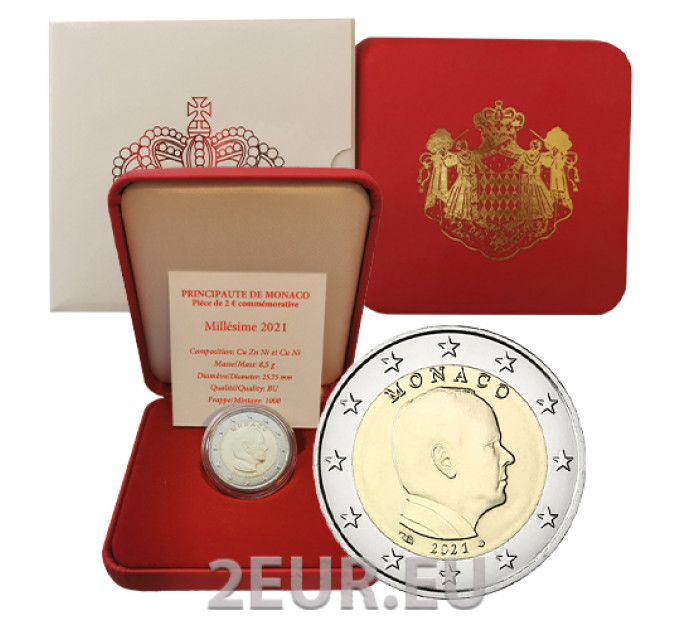 Monaco 2 Euro BU2021 - Fürst Albert II