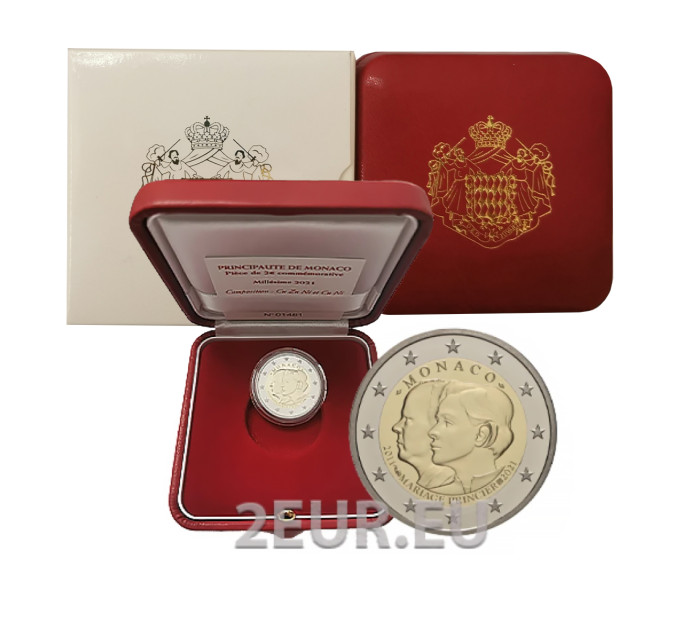 Monaco 2 Euro PP 2021 - 10. Hochzeitstag von Fürst Albert II. und Fürstin Charlène
