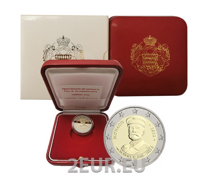 Monaco 2 Euro PP 2022 - 100. Todestag von Albert I., Fürst von Monaco