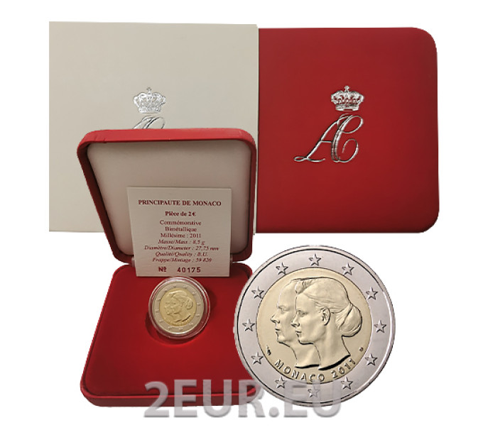 Monaco 2 Euro BU 2011 - Hochzeit von Fürst Albert II und Charlene