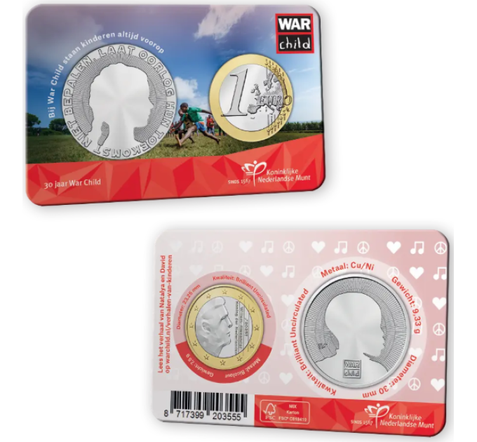 Niederlande 1 euro BU 2025 - 30 Jahre War Child