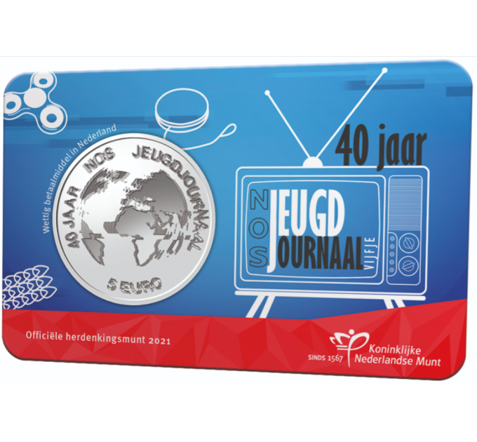 Niederlande 5 Euro UNC 2021 – 40. Jahrestag des NOS Jeugdjournaal