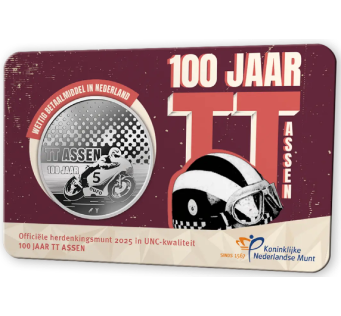 Niederlande 5 Euro UNC 2025 – 100 Jahre TT Assen