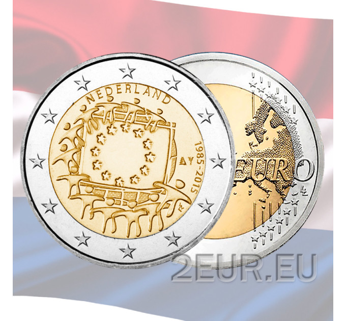Niederlande 2 Euro UNC 2015 - 30 Jahre EU-Flagge