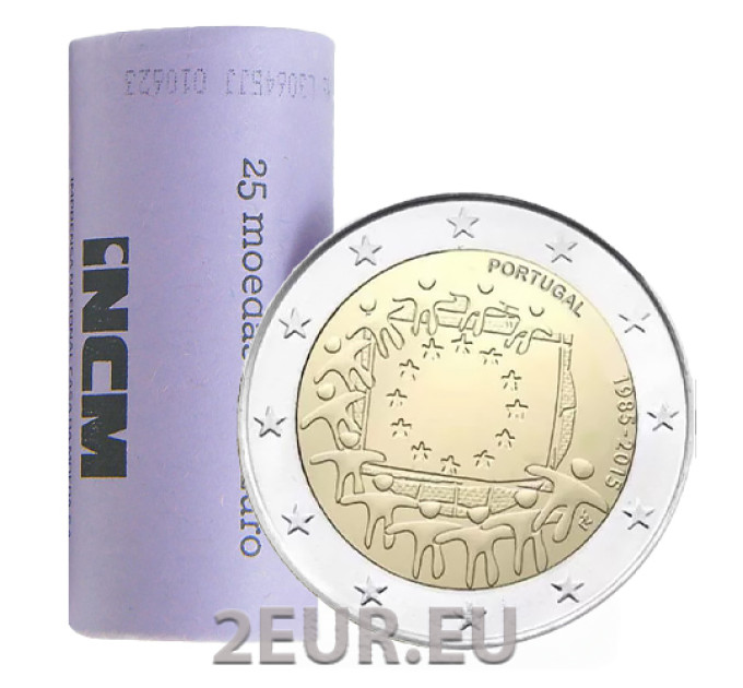 Portugal 2 Euro UNC rollen 2015 – 30. Jahrestag der EU-Flagge