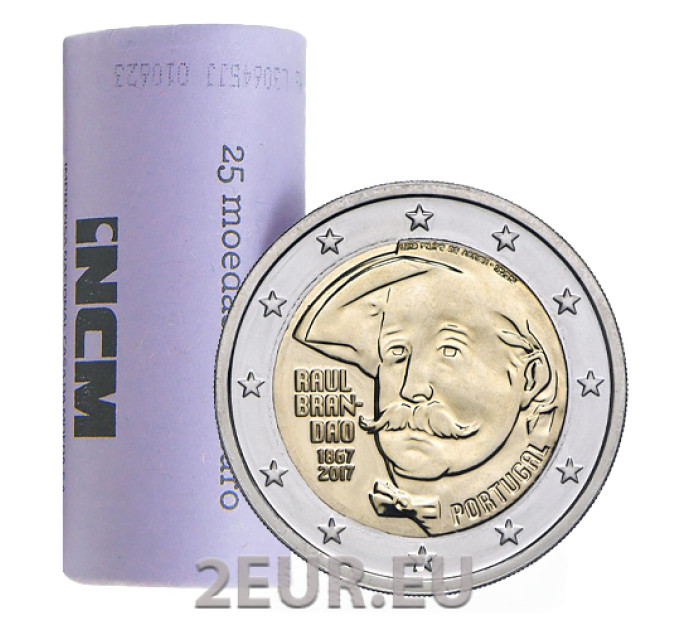 Portugal 2 Euro UNC rollen 2017 – 150 Jahre seit der Geburt von Raul Brandão