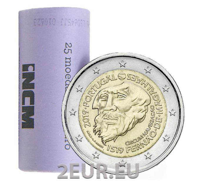 Portugal 2 Euro UNC rollen 2019 – 500. Jahrestag der ersten Erdumrundung durch Magellan