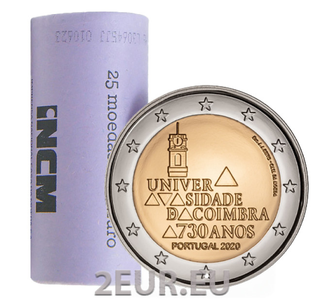 Portugal 2 Euro UNC rollen 2020 – 730 Jahre Universität von Coimbra
