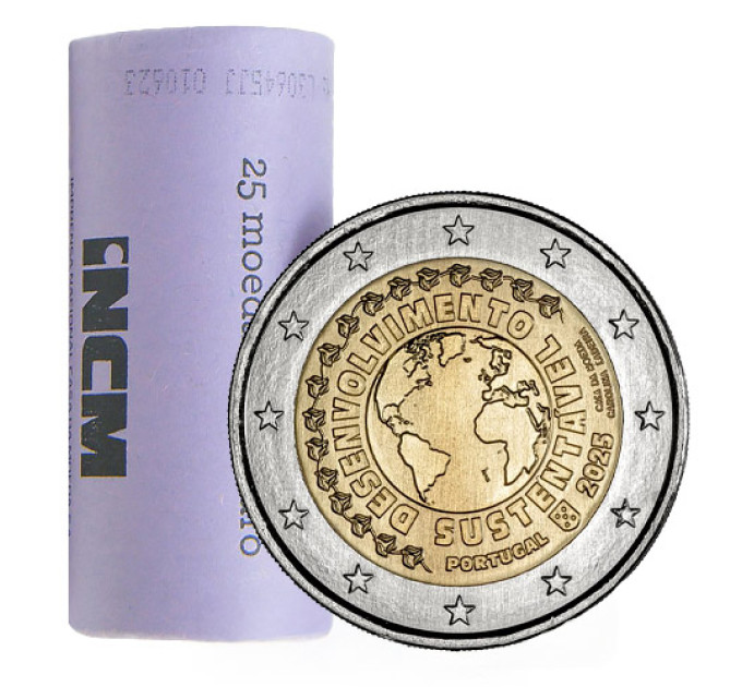 Portugal 2 Euro UNC rollen 2025 – Nachhaltige Entwicklung