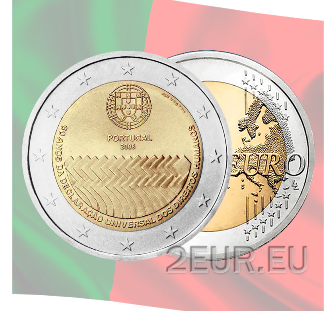  Portugal 2 Euro UNC 2008 - 60 Jahre Menschenrechte