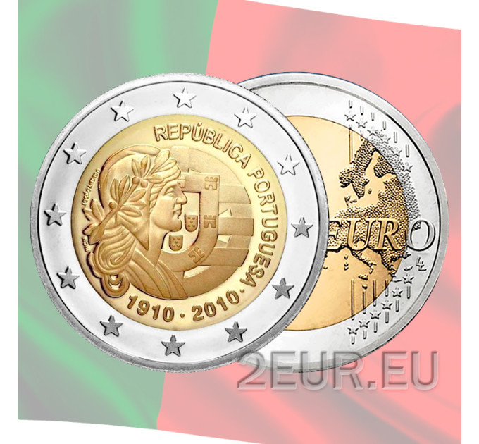  Portugal 2 Euro UNC 2010 - Hundertjahrfeier der Portugiesischen Republik