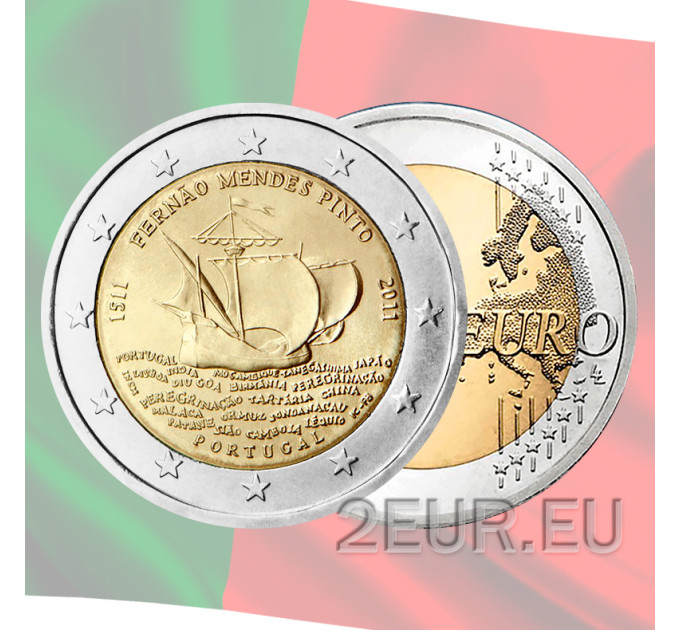  Portugal 2 Euro UNC 2011 - 500. Geburtstag von Fernao Mendes Pinto
