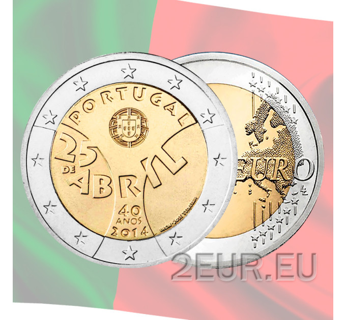  Portugal 2 Euro UNC 2014 - 40. Jahrestag der 25. Aprilrevolution - Nelkenrevolution