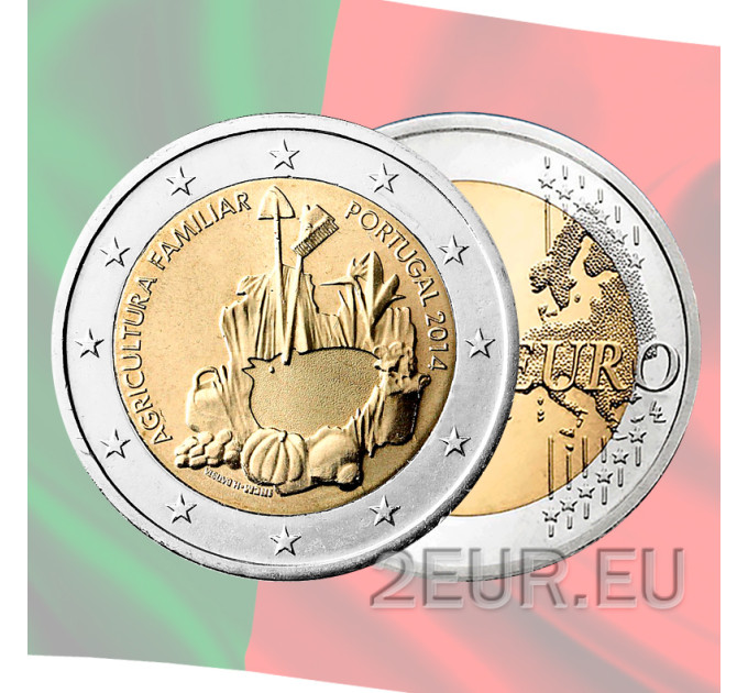  Portugal 2 Euro UNC 2014 - Internationales Jahr der bäuerlichen Familienbetriebe