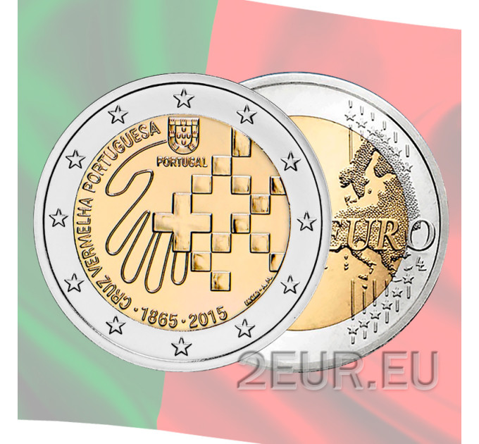  Portugal 2 Euro UNC 2015 - 150 Jahre Portugiesisches Rotes Kreuz