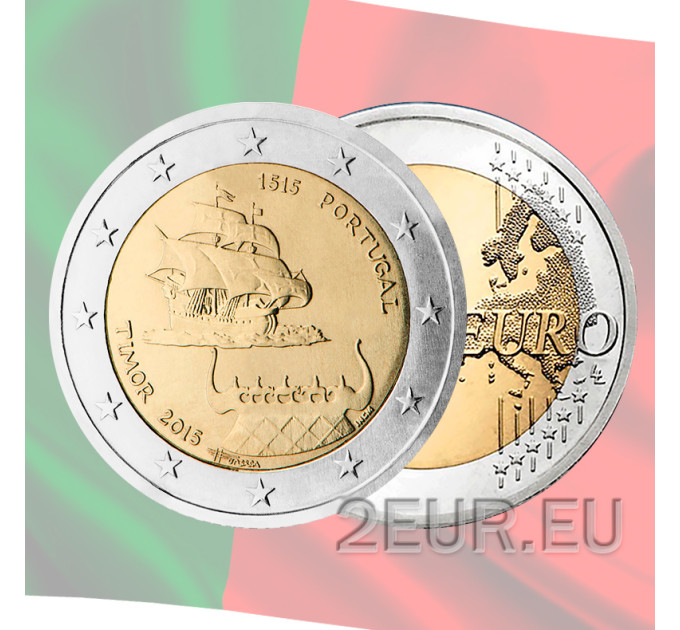  Portugal 2 Euro UNC 2015 - 500 Jahre seit dem ersten Kontakt mit Timor