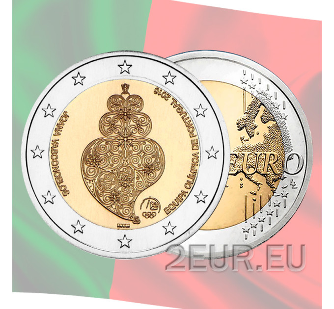 Portugal 2 Euro UNC 2016 - Portugiesisches Team bei den Olympischen Spielen in Rio