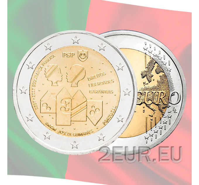 Portugal 2 Euro UNC 2017 - 150 Jahre öffentliche Sicherheit