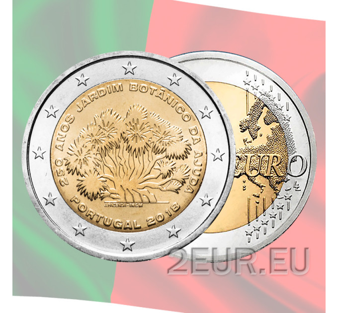 Portugal 2 Euro UNC 2018 - 250 Jahre seit der Gründung des Botanischen Gartens von Ajuda